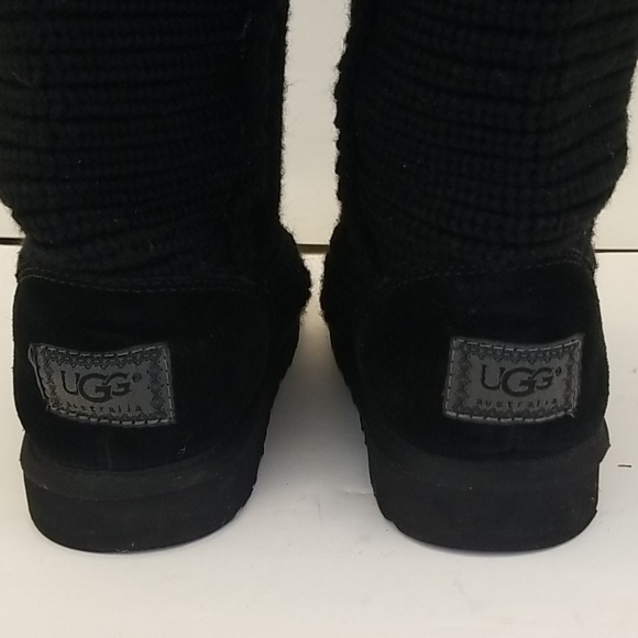 UGG Classic Cardy II Knit Boot Size 7 Black - Picture 12 of 17